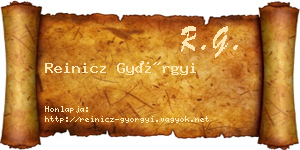 Reinicz Györgyi névjegykártya